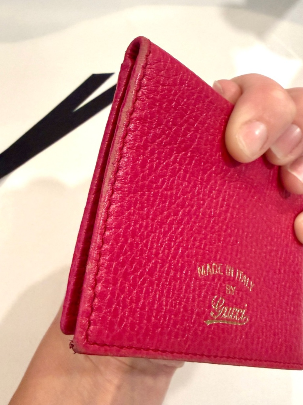 Gucci Calfskin Swing Train Pass Card Case in color Blossom and Dust Bag - Picture 6 of 10